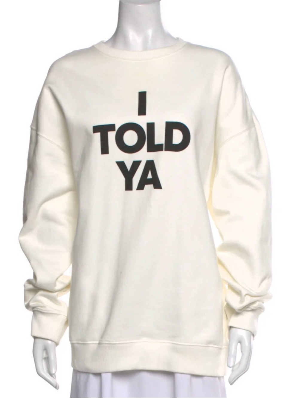 Loewe I TOLD YA Cream Graphic Crewneck Sweatshirt Size Medium